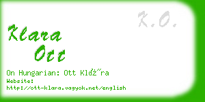 klara ott business card